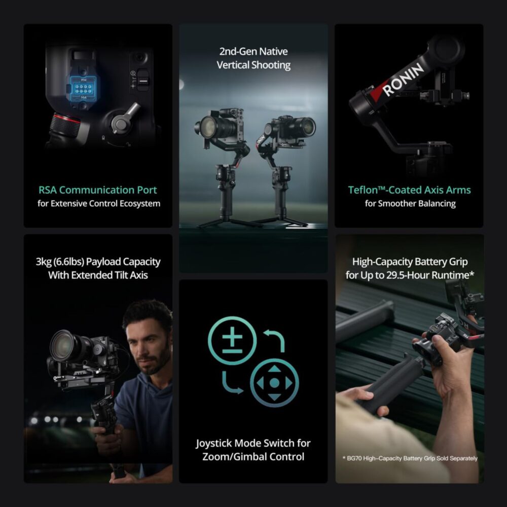 DJI RS 4 – 3-Axis Gimbal Stabilizer for Mirrorless and DSLR Cameras - Image 3